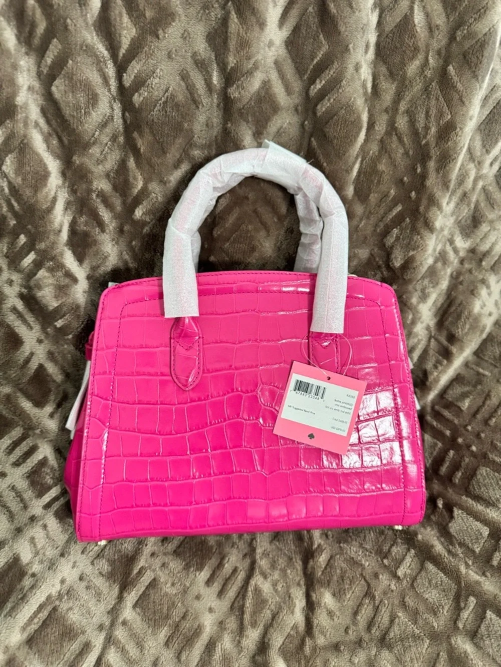 kate spade Hot Pink Croc-Embossed Satchel